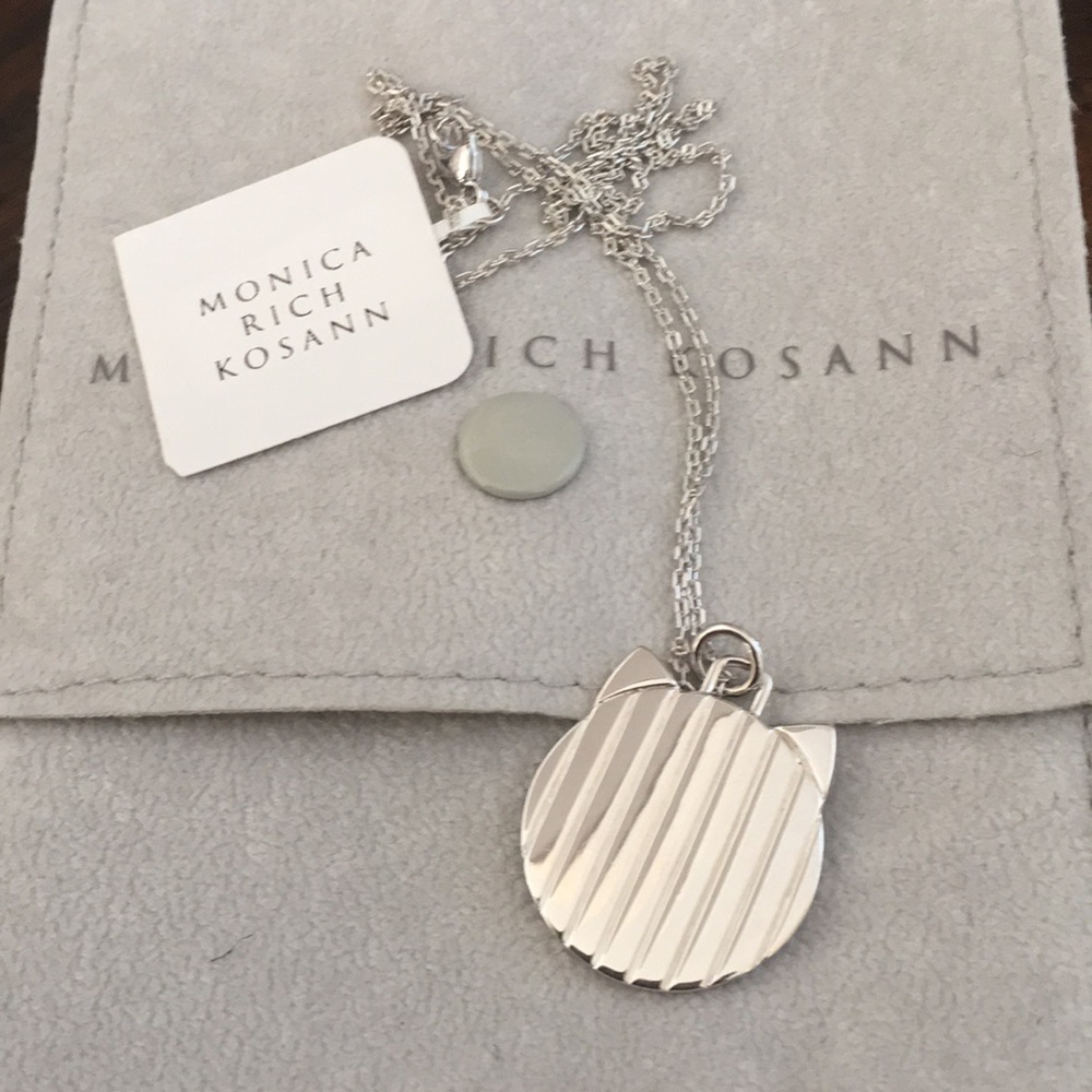 Monica Rich‎ Kossan cat head necklace. NWT